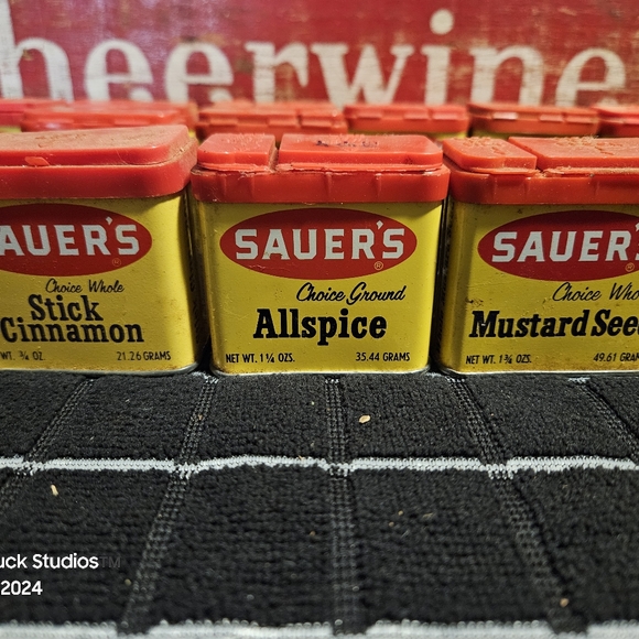 Sauers Sauer's Spices Metal Tins Vintage - Picture 14 of 17